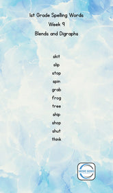 1st Grade Spelling Lists - Printable - 26 weeks - GiFTiFY