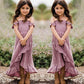 Summer Family Clothes Off Shoulder Short Sleeve Ruffle Dress - GiFTiFY