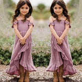 Summer Family Clothes Off Shoulder Short Sleeve Ruffle Dress - GiFTiFY