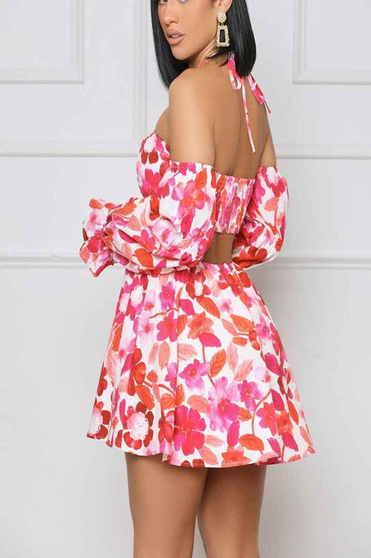 Poppy Fields Cut Out Mini Dress