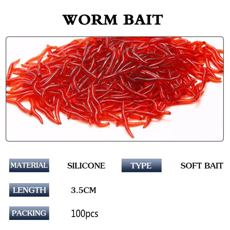 Fake Bait Red Worm Earthworm mutual by mutualdropshopping