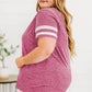 Plus Size Striped V-Neck Tee Shirt - GiFTiFY