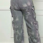 Time to Shine Grey Acid Wash High Waisted Cargo Plus Size Pants