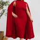 The Stella Cape Plus Size Midi Dress - Red