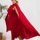 The Stella Cape Plus Size Midi Dress - Red