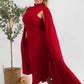 The Stella Cape Plus Size Midi Dress - Red