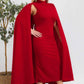 The Stella Cape Plus Size Midi Dress - Red