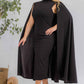 The Stella Cape Plus Size Midi Dress - Black