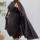 The Stella Cape Plus Size Midi Dress - Black