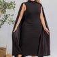 The Stella Cape Plus Size Midi Dress - Black