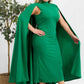 The Stella Cape Plus Size Midi Dress - Green