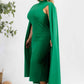 The Stella Cape Plus Size Midi Dress - Green