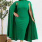 The Stella Cape Plus Size Midi Dress - Green