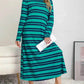 Plus Size Striped Round Neck Long Sleeve Tee Dress - GiFTiFY