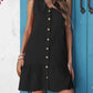 Plus Size Sleeveless Button-Front V-Neck Casual Mini Dress - GiFTiFY