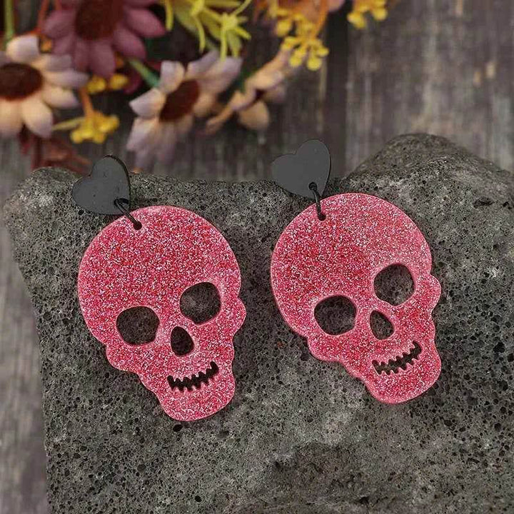 Acrylic Skeleton & Heart Earrings - GiFTiFY
