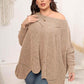 Plus Size Round Neck Batwing Sleeve Sweater - GiFTiFY