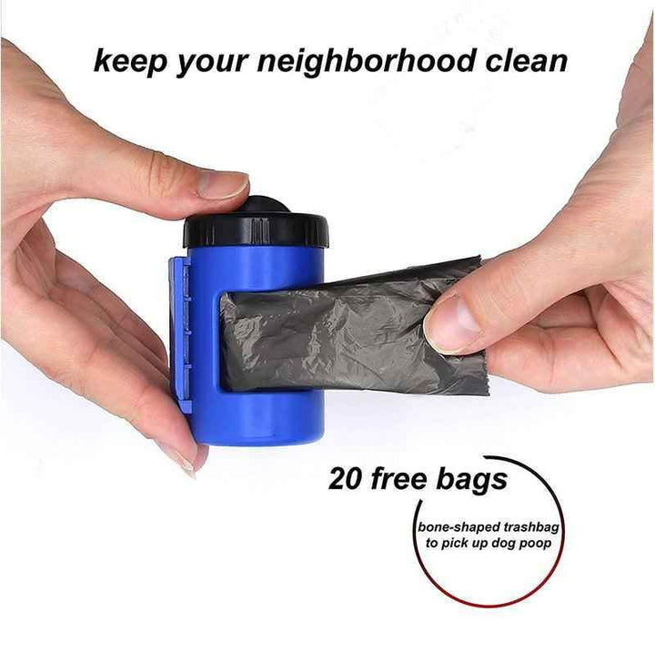 Nightwalk 4.5M Led Light And Waste Bag Dispenser Retractable Dog Leash - GiFTiFY