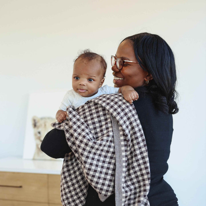 Checkered Knit Baby Blanket - GiFTiFY