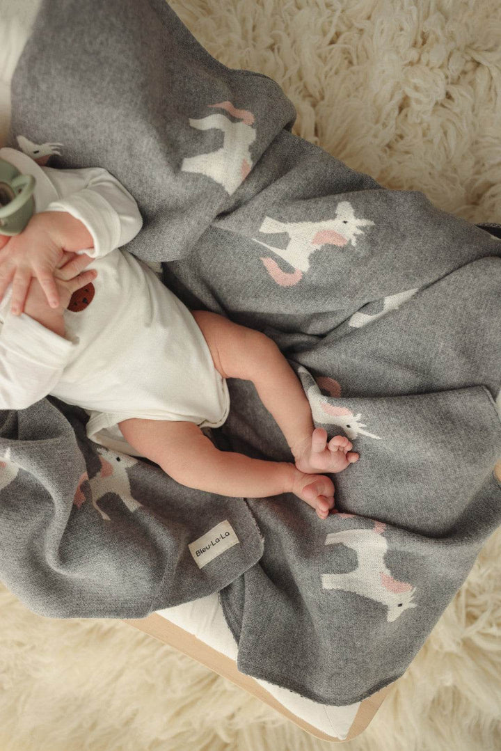Whimsy Collection - Luxury 100% Cotton Knit Swaddle Baby Blanket - GiFTiFY