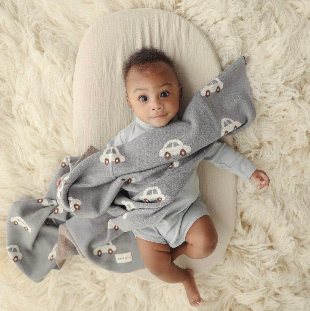 Whimsy Collection - Luxury 100% Cotton Knit Swaddle Baby Blanket - GiFTiFY