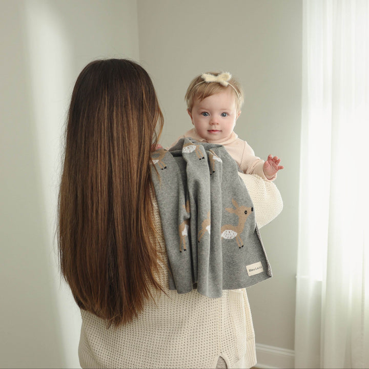 Whimsy Collection - Luxury 100% Cotton Knit Swaddle Baby Blanket - GiFTiFY