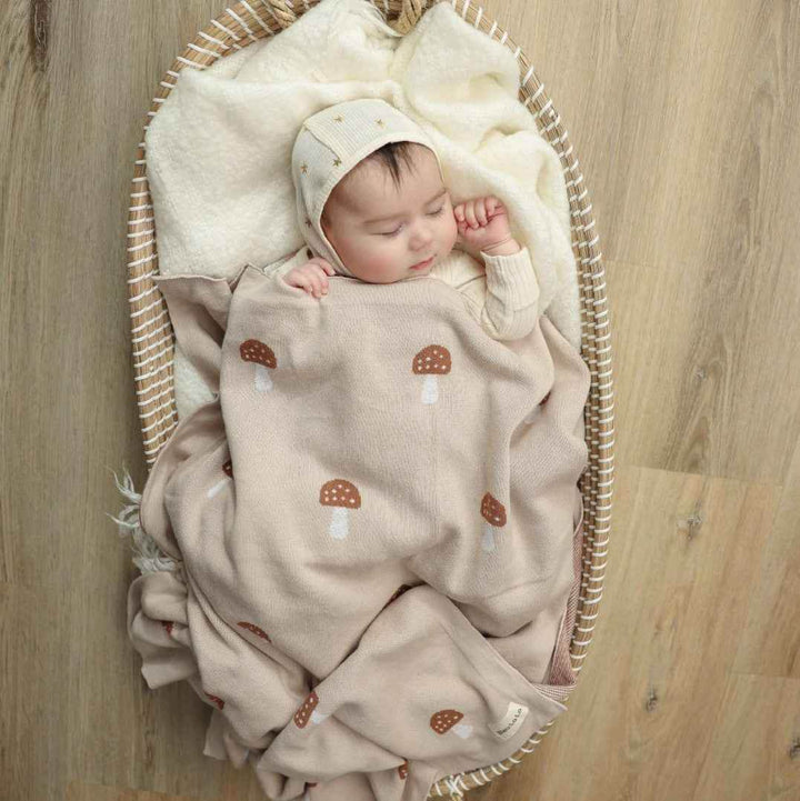 Whimsy Collection - Luxury 100% Cotton Knit Swaddle Baby Blanket - GiFTiFY