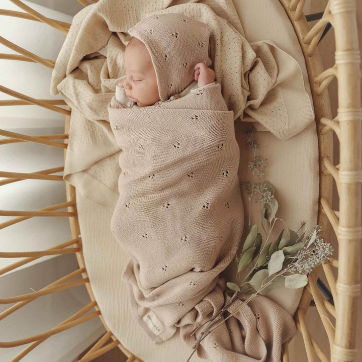 Organic Pointelle Luxury Knit Swaddle Blanket - GiFTiFY