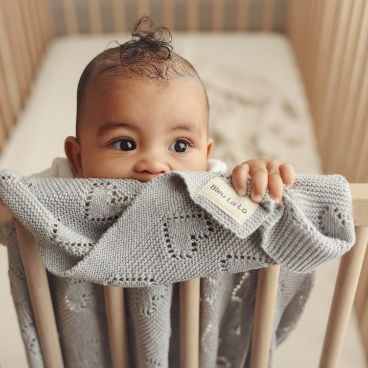 100% Cotton Luxury Knit Heart Swaddle Baby Blanket - GiFTiFY