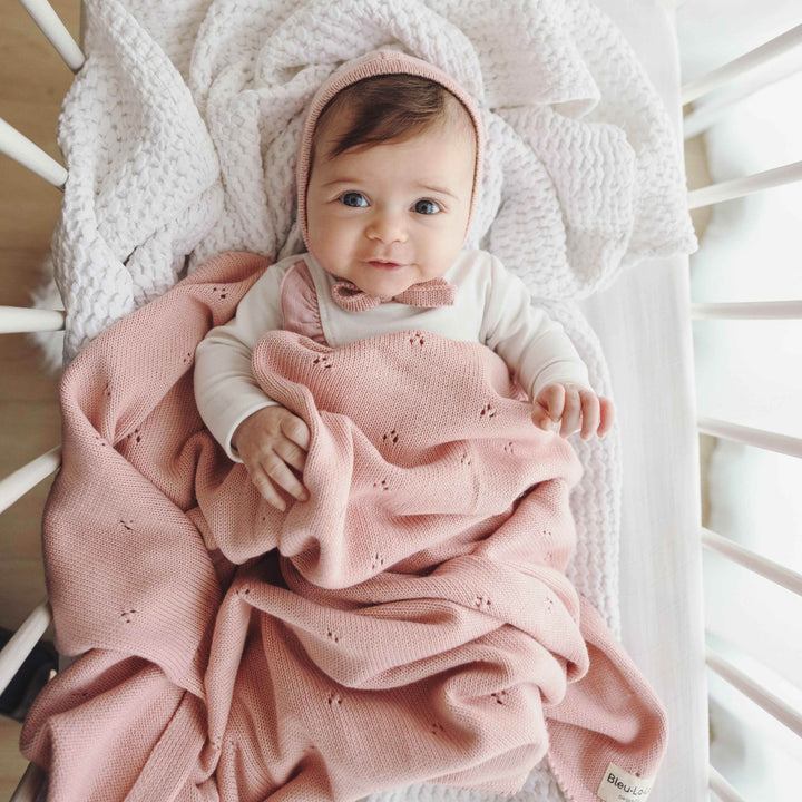 Organic Pointelle Luxury Knit Swaddle Blanket - GiFTiFY