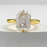 Radiant Cut Lab Moissanite Diamond Ring 100% Real 925 - GiFTiFY