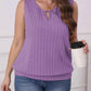 Plus Size Ribbed Knit Keyhole Tank Top