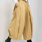 Plus Size Wide Leg Pleated Detail Cropped Pants