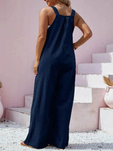 Plus Size Square Neck Wide Leg Overalls - GiFTiFY