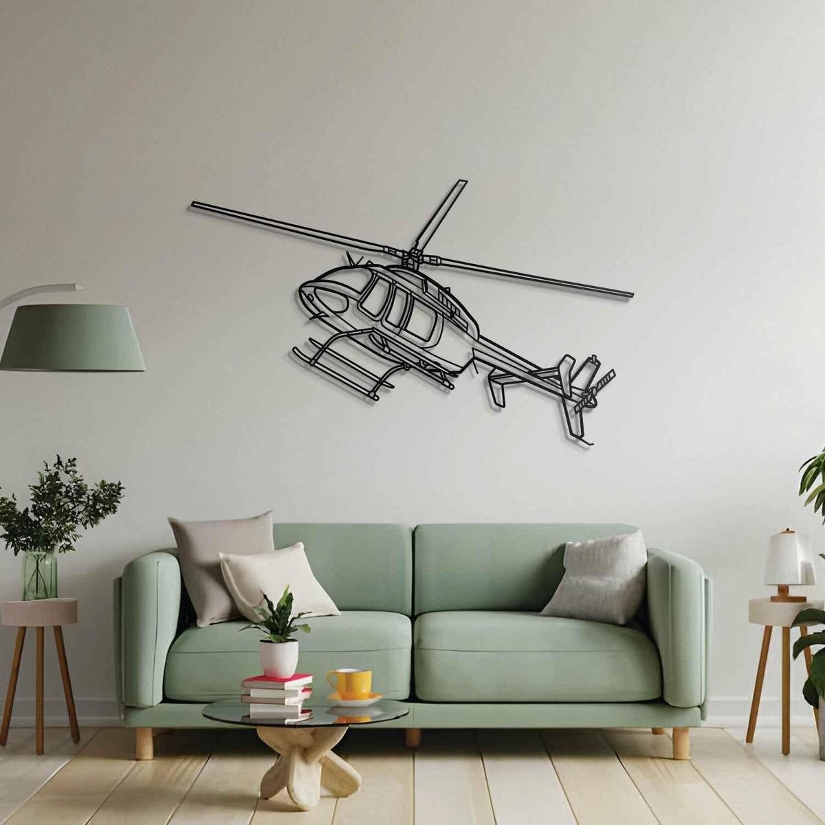 407GX Angle Metal Aircraft Wall Art - NCP0004 Metal Aircraft Wall Art by Navigate Craft