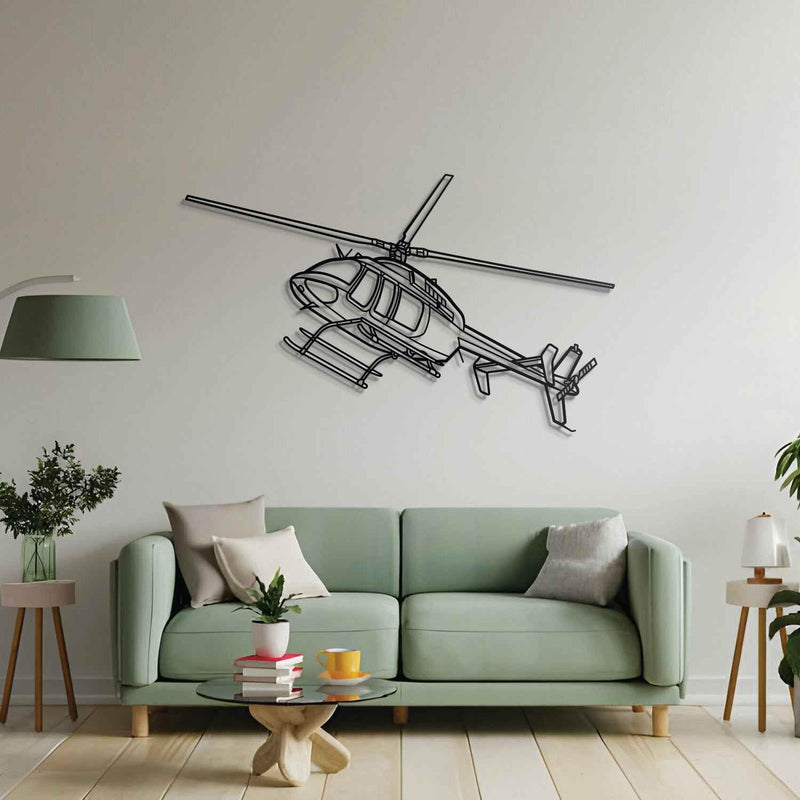 407GX Angle Metal Aircraft Wall Art - NCP0004 Metal Aircraft Wall Art by Navigate Craft