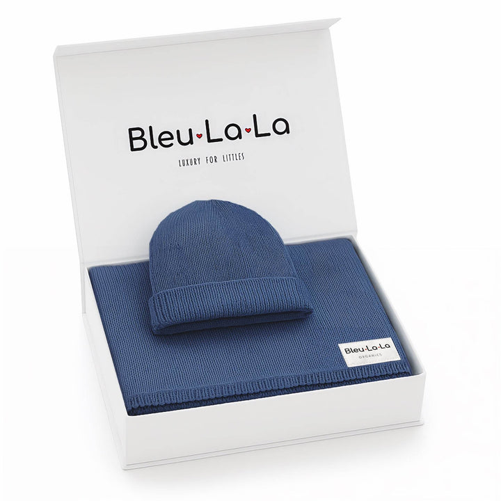 Luxe Collection 100% Organic Cotton Luxury Knit Baby Blanket + Hat Set with Gift Box - GiFTiFY