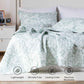 Kasentex Lightweight Botanical Green Floral Quilt Set - Light All Season Bedding, Room Decor, Graduation Gifts