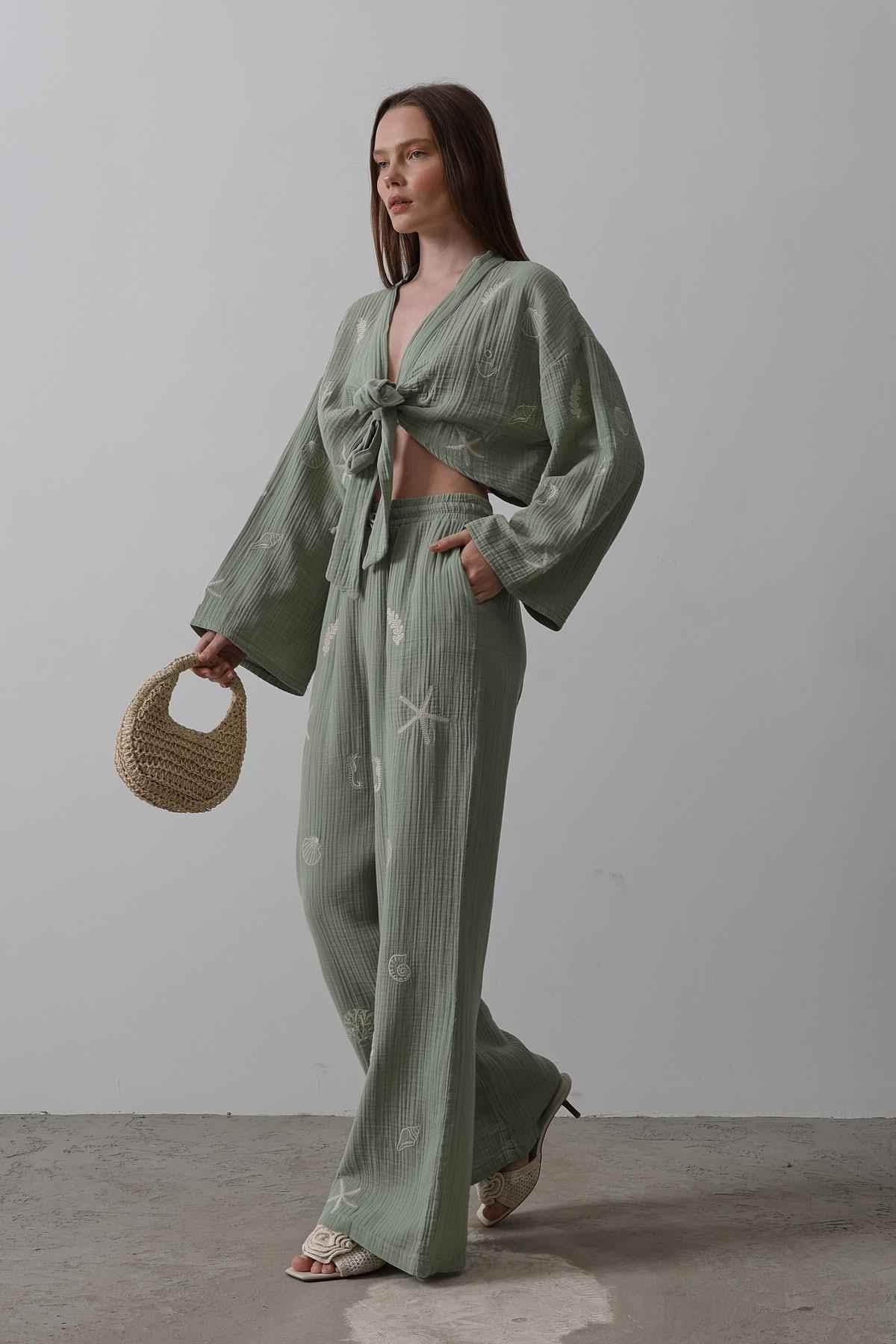 Boho Resort Wear – Tie Suits for Women with Shabby Chic Detail - GiFTiFY