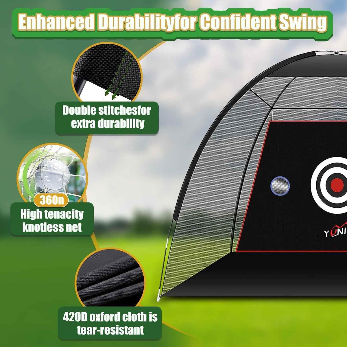 Golf Practice Net - Tent Style (10ft x 7ft) Golf Net by Yunic Golf