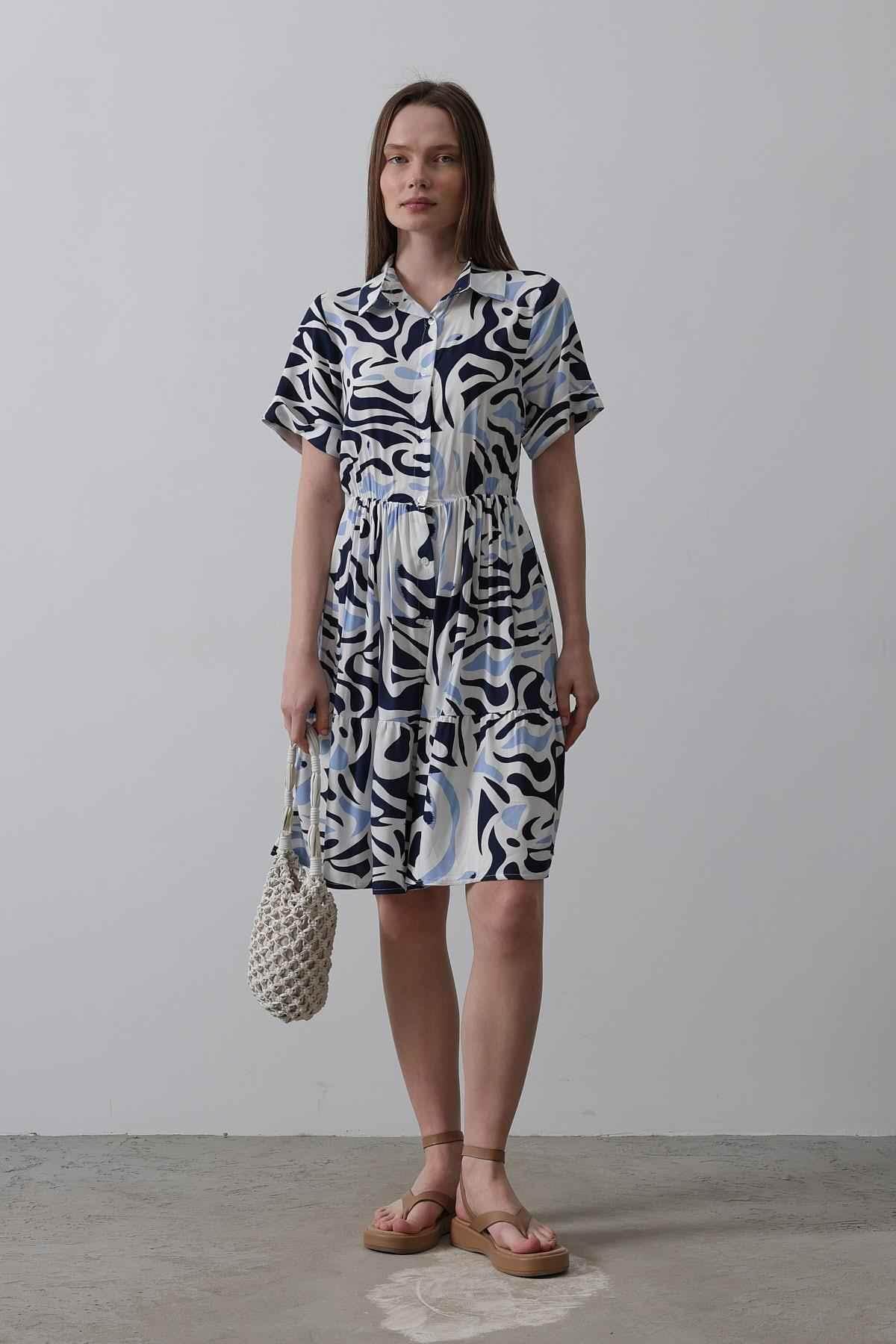 Rey Printed Dress — Multicolor Abstract - GiFTiFY