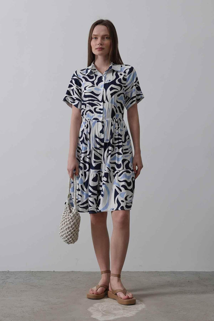 Rey Printed Dress — Multicolor Abstract - GiFTiFY