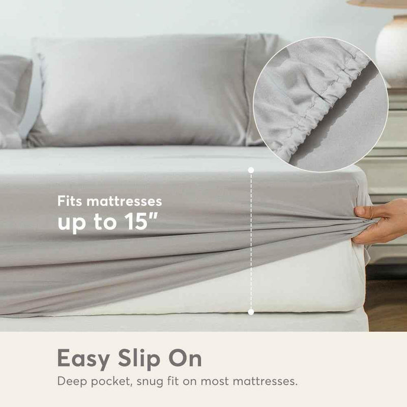 Kasentex All Season Deep Pocket Fitted Sheet Set with Pillowcases, Room Decor, Graduation Gifts Sheet Set by Kasentex