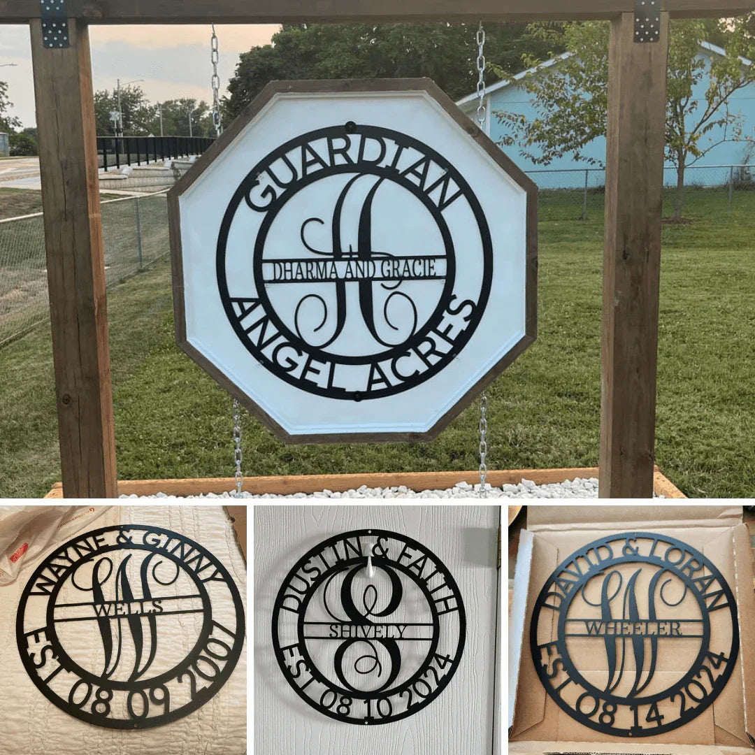 Elaborate Name Personalized Gifts - Custom Metal Sign, Split Letter - GiFTiFY