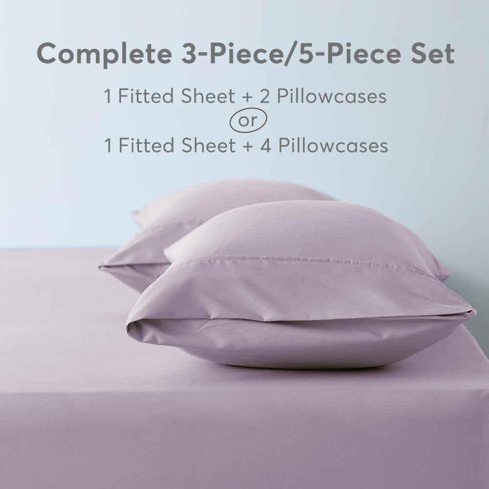Kasentex All Season Deep Pocket Fitted Sheet Set with Pillowcases, Room Decor, Graduation Gifts - GiFTiFY