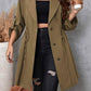 Honey Plus Size Lapel Collar Drawstring Roll-Tab Sleeve Trench Coat - GiFTiFY