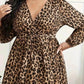 Plus Size Leopard Print Surplice Maxi Dress - GiFTiFY