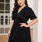 Plus Size Lace Trim Deep V Night Dress - GiFTiFY