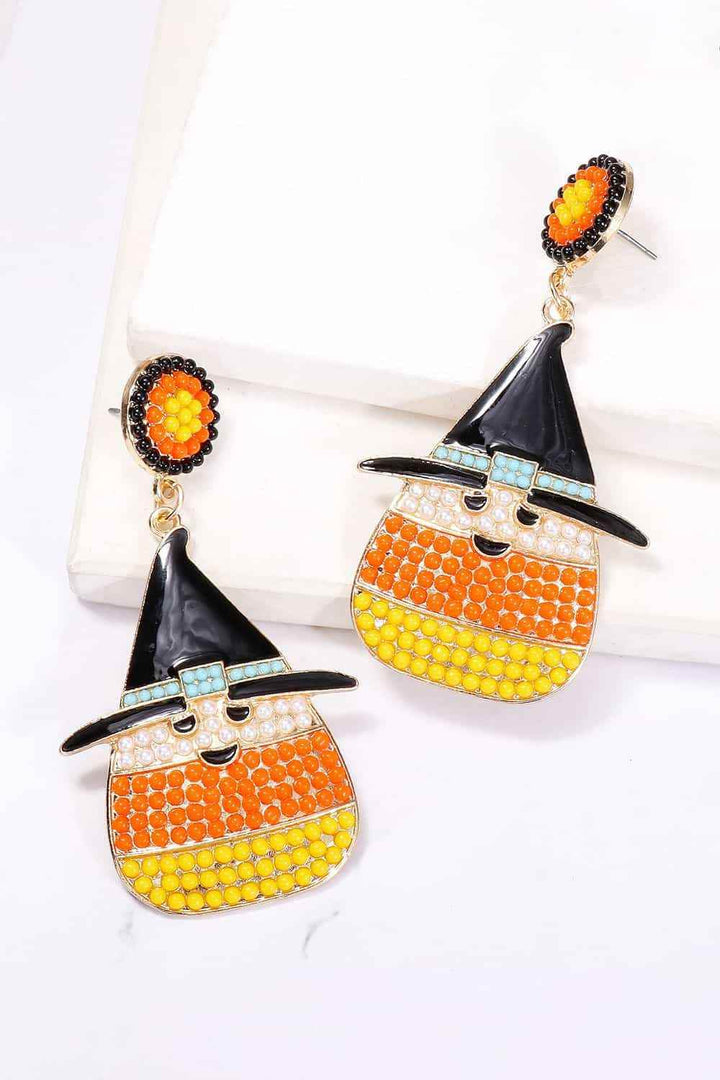 Witch's Hat Shape Synthetic Pearl Dangle Earrings - GiFTiFY