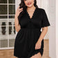 Plus Size Lace Trim Deep V Night Dress - GiFTiFY